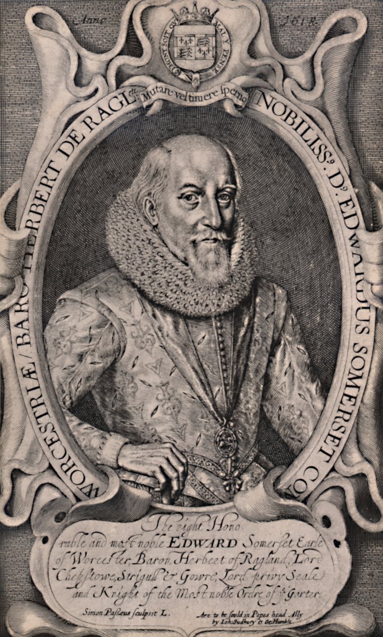 Edward Somerset, 4. hrabě z Worcesteru, anglický dvořan, c1618 1894 od Simon de Passe