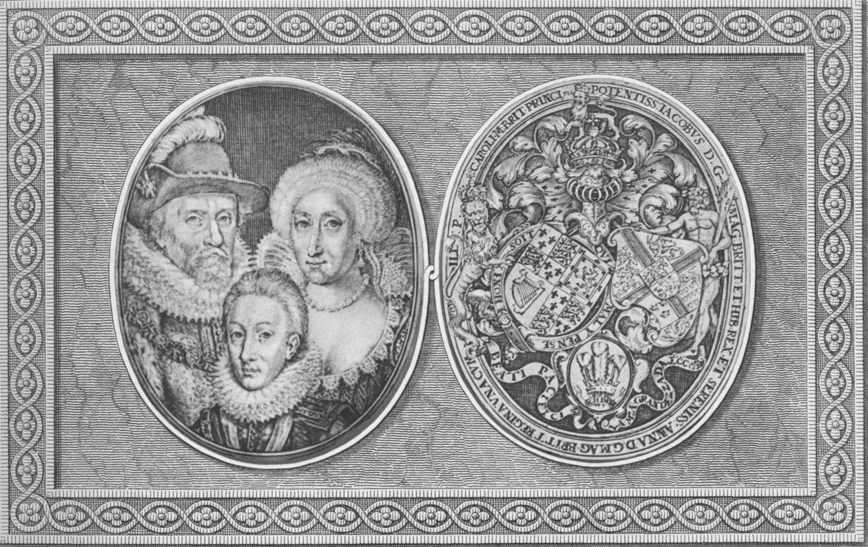 Jakub I. Anna Dánský a Jindřich, princ z Walesu, 1612, 1904 od Simon de Passe