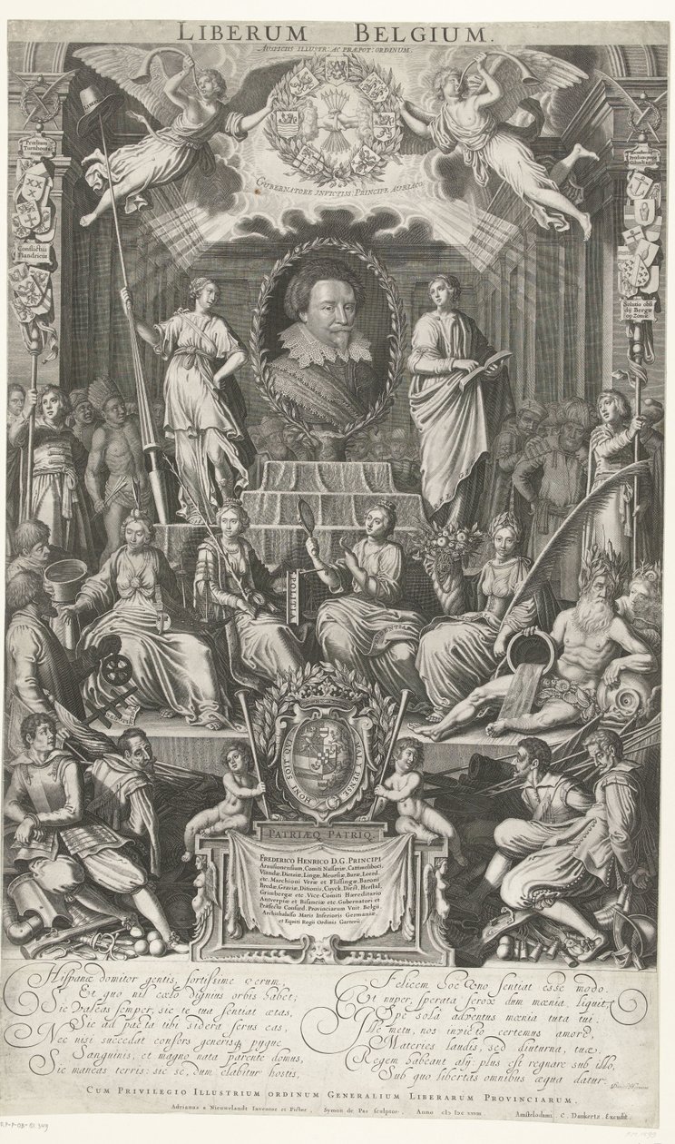 Frederick Henry jako ochránce náboženství a svobody, 1628 Liberum Belgium (název na objektu) od Simon van de Passe