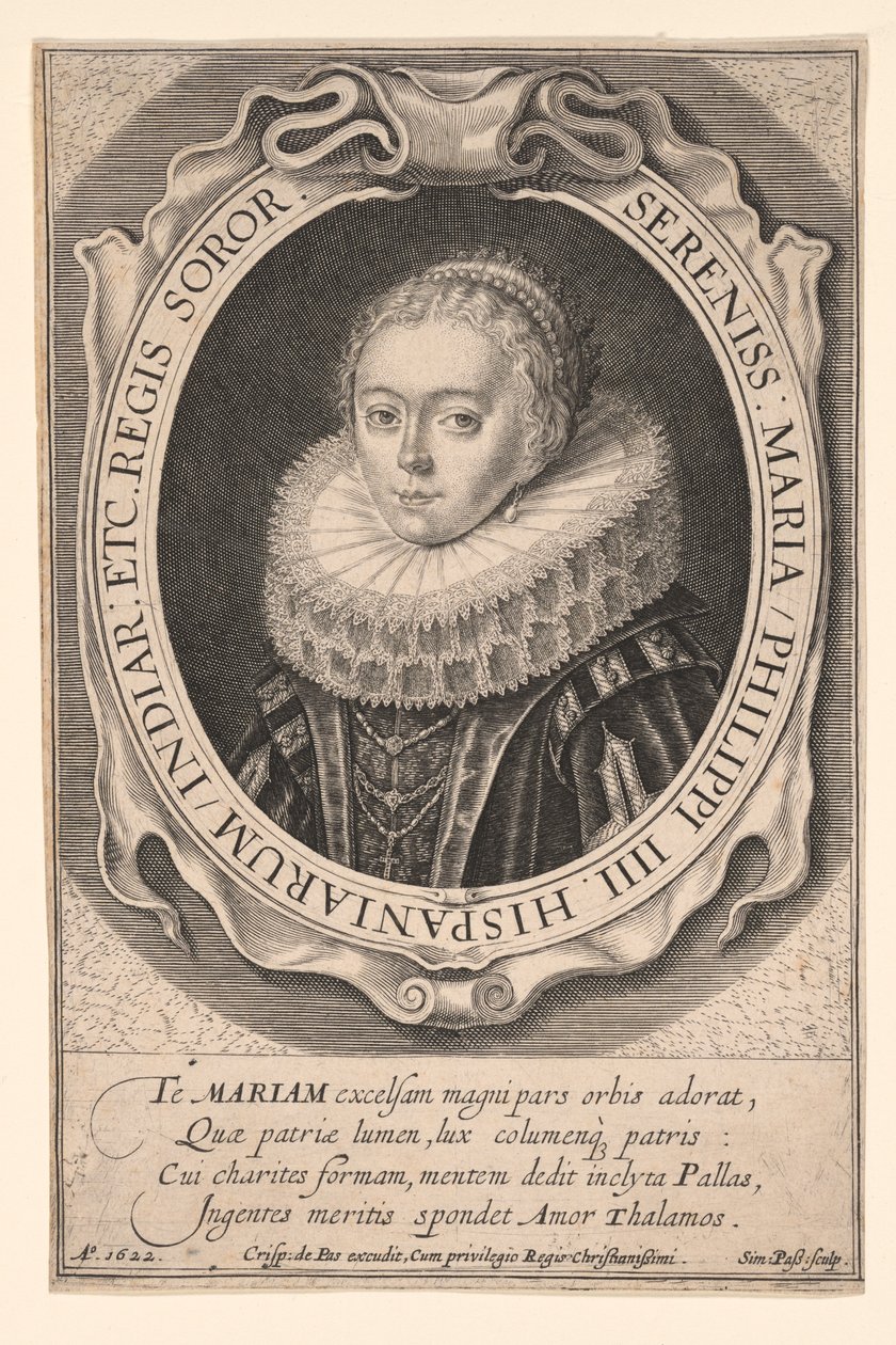 Marie Rakouská, infantka španělská od Simon van de Passe