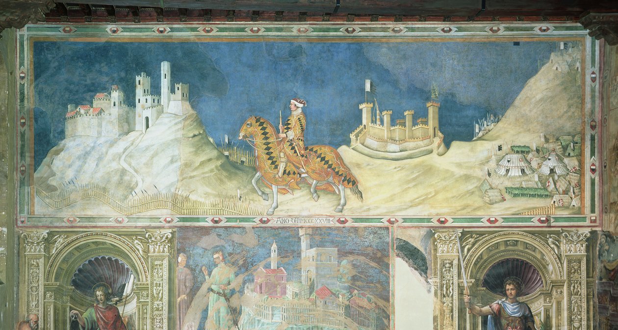 Připomínka Guidoriccia da Fogliana při obležení Montemassi, ze Sala del Mappamondo, 1328 od Simone Martini