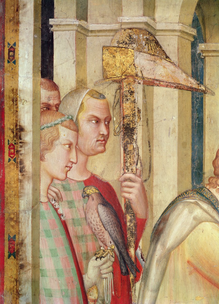 Detail sokolníka ze života sv. Martina, kolem roku 1326 od Simone Martini