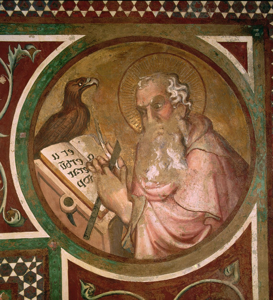Maesta: Sv. Jan Evangelista, detail z rámu, 1315 (detail 51591) od Simone Martini