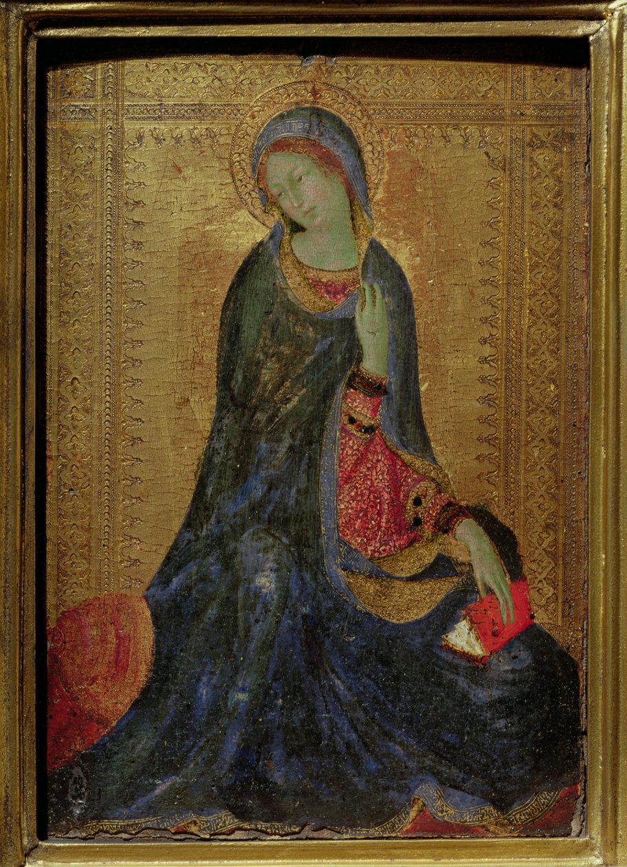 Virgin Annunciate, pravý panel diptychu, 1340-44 (tempera na panelu) od Simone Martini