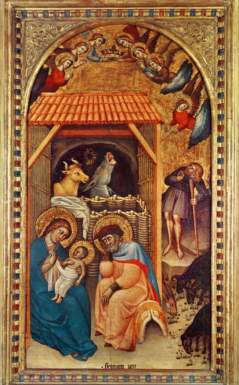 Nativity, cca 1380 (tempera na panelu) od Simone dei Crocifissi