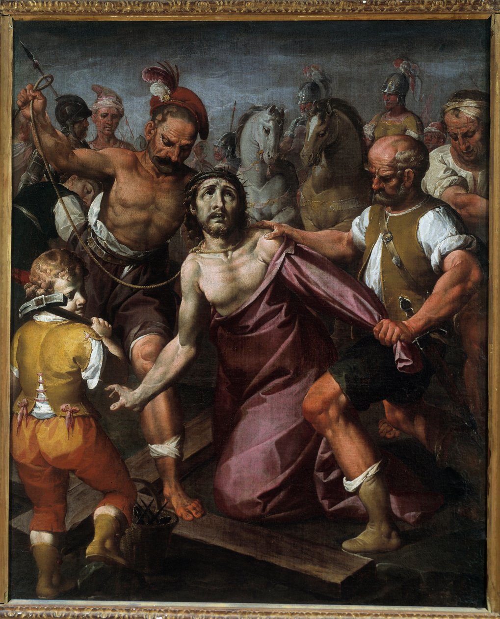 Kristus se svlékl ze svých šatů (olej na plátně, kolem roku 1615) od Simone Barabino