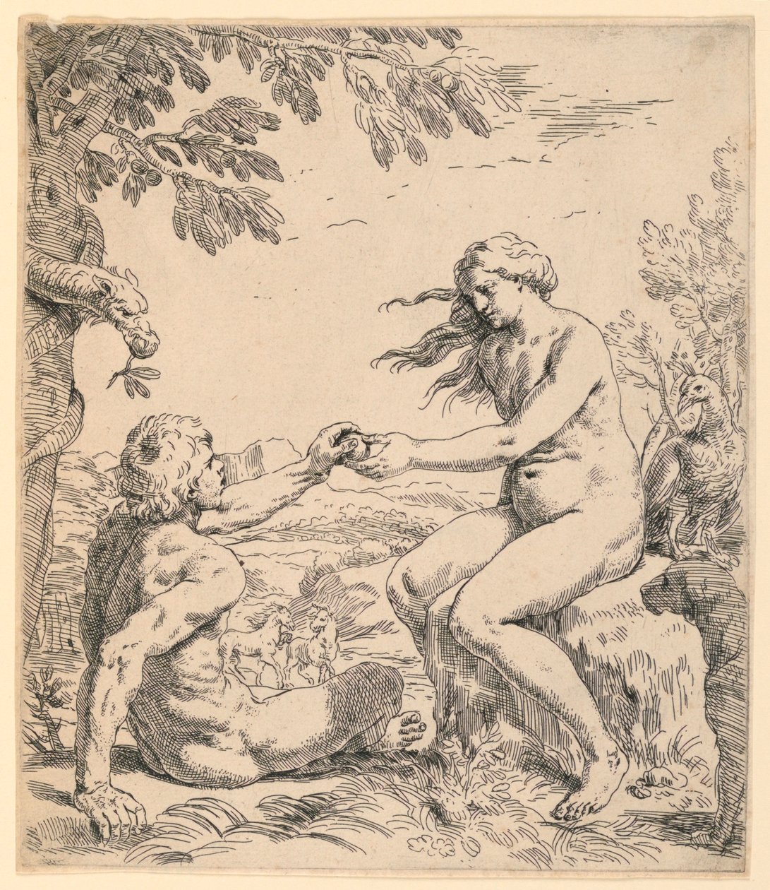 Adam a Eva od Simone Cantarini