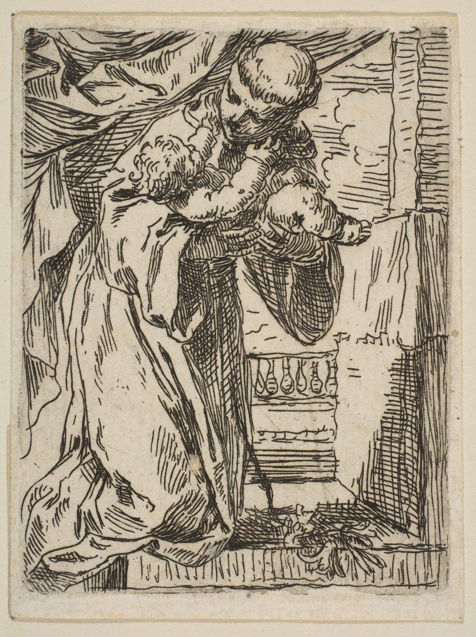 Svatý Antonín Paduánský držící Ježíška, cca 1635-1636. od Simone Cantarini