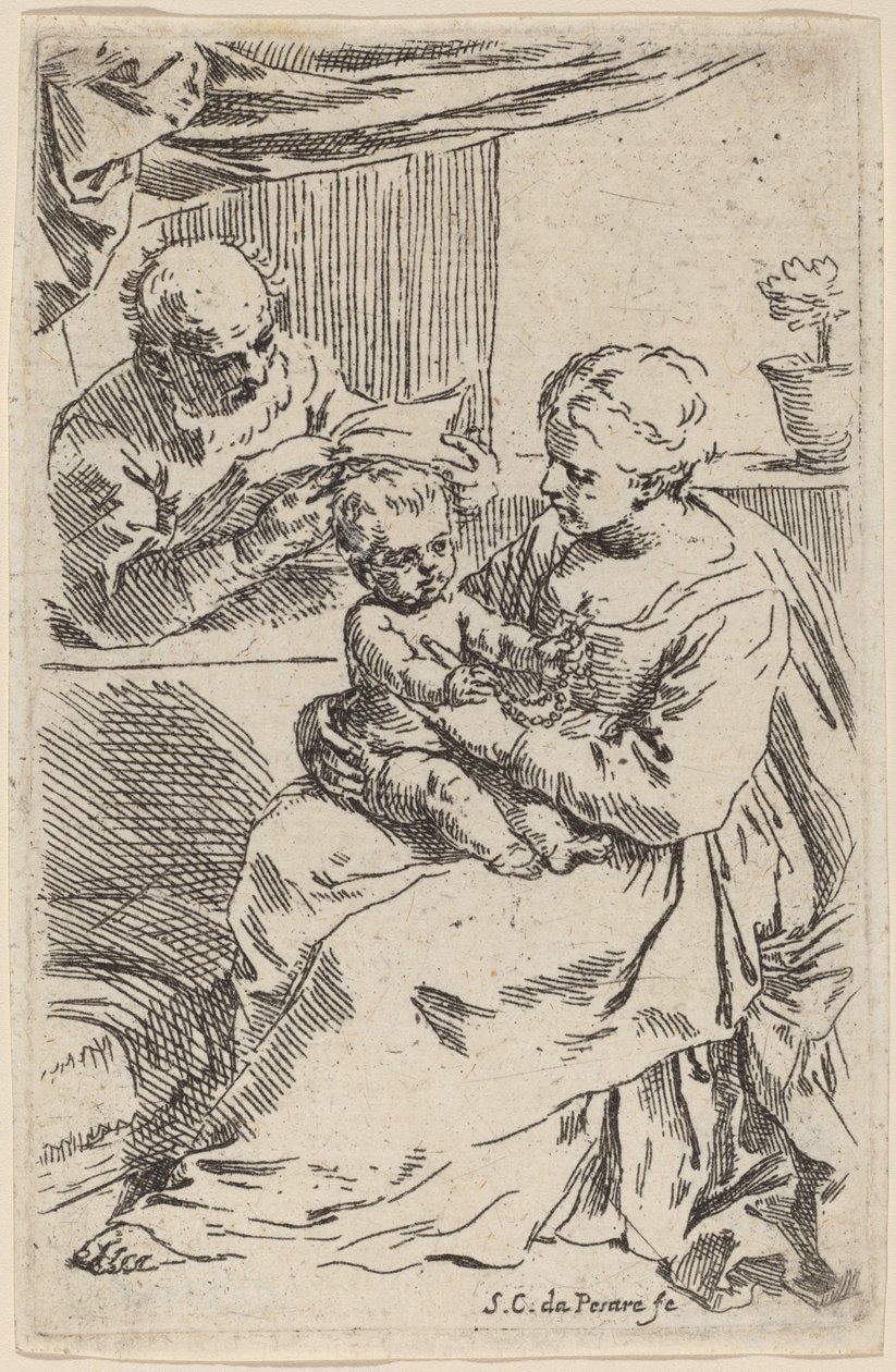 Svatá rodina od Simone Cantarini