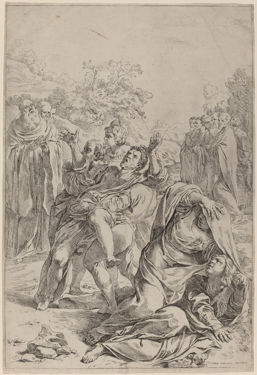 Svatý Benedikt uzdravuje posedlé od Simone Cantarini after Lodovico Carracci