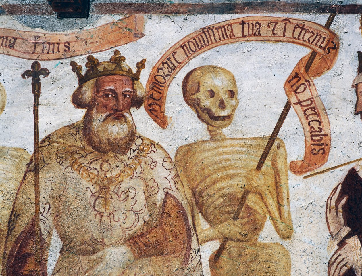 Smrt s králem, detail z Tanec smrti od Simone II Baschenis