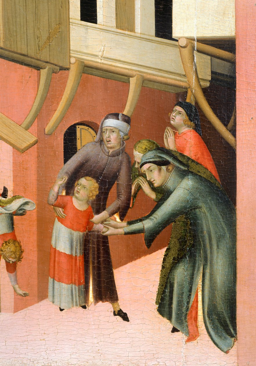 Oltářní obraz Blahoslavený Agostino Novello a příběhy jeho života, Simone Martini (1283-1344), olej na plátně, 200x256 cm, detail, cca 1330 od Simone Martini