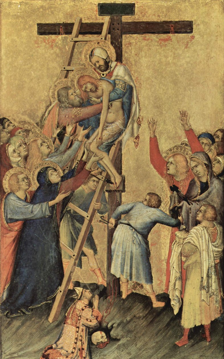 Nizozemsky: Kruisafneming Orsini Altar, Scene: Ortel, sestup z kříže od Simone Martini