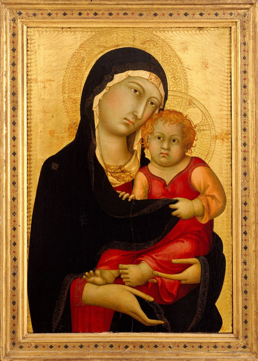 Madonna a dítě, kolem 1326 (tempera na dřevě, zlatá půda) od Simone Martini