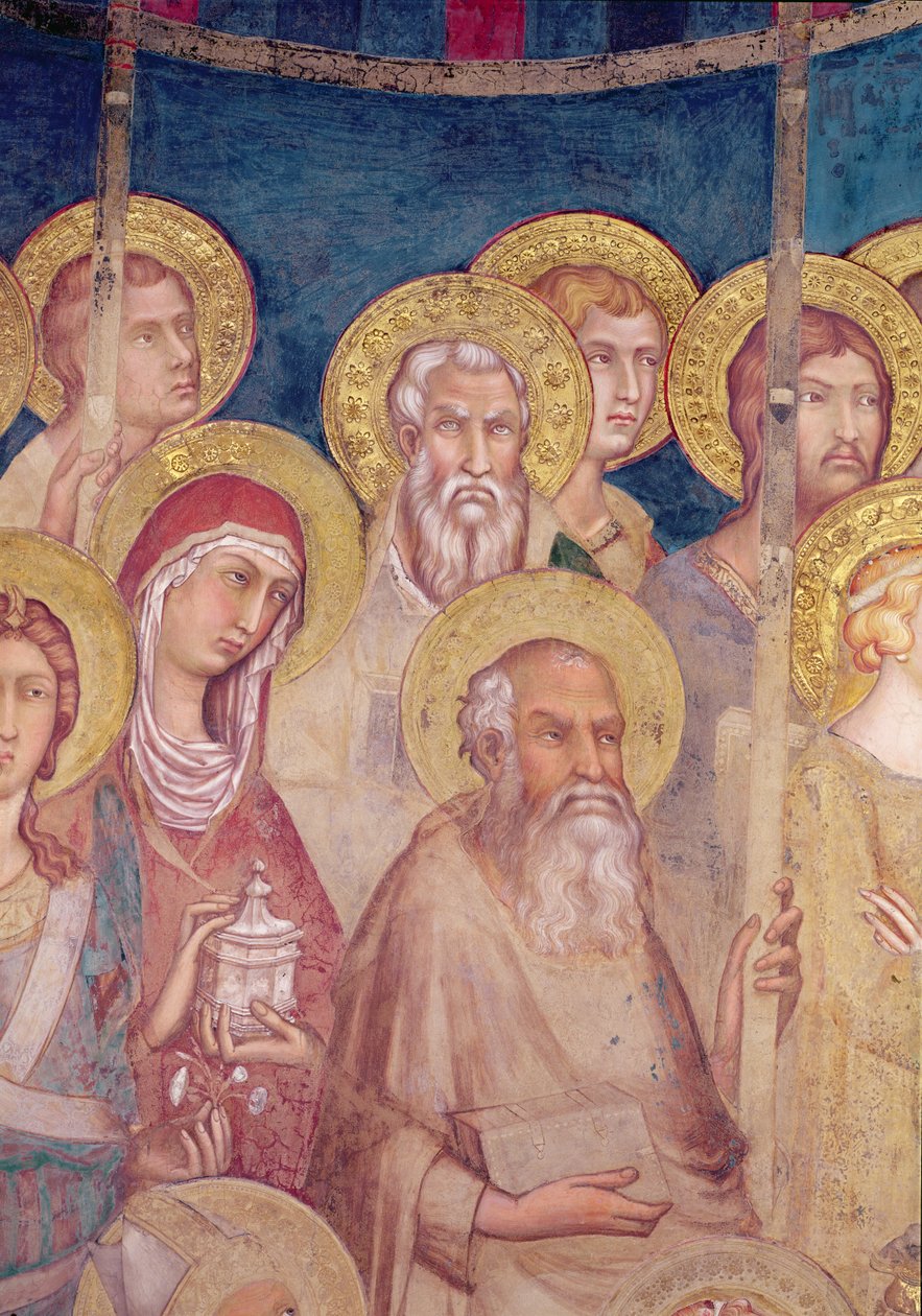 Maesta, detail svatých, freska z roku 1315 od Simone Martini