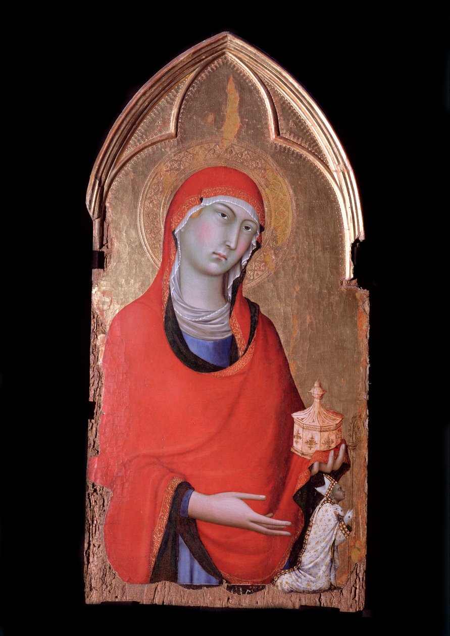 Orvieto polyptych, Marie Magdalena a dárce - Tempera na dřevě, kolem roku 1321 od Simone Martini