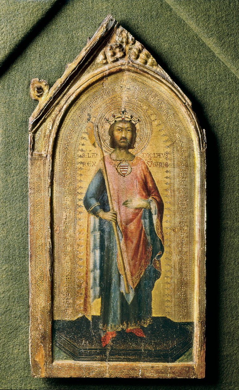 Portrét svatého Ladislava, Simone Martini, tempero na dřevě cca 1326 od Simone Martini