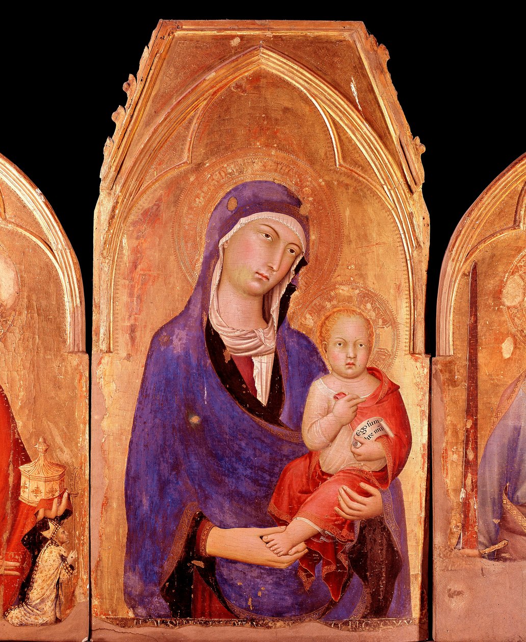 Panna s dítětem (tempera a zlato na panelu od Simone Martini