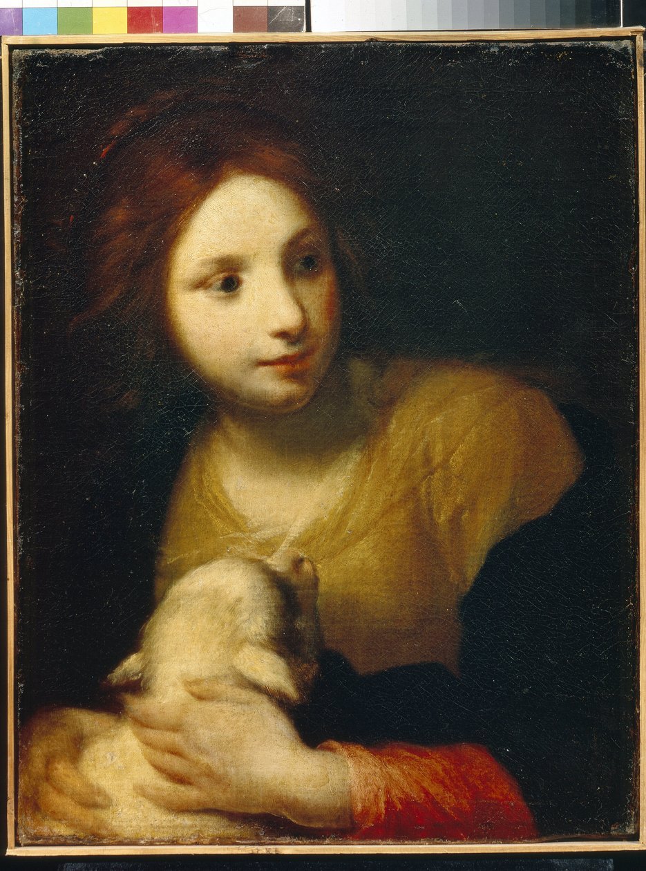 Svatá Anežka. (Anežka Římská, narozena roku 290, mučednice kolem roku 304). Obraz Simone Pignoni (1611-1698), olej na plátně. Italské umění (Florencie) od Simone Pignoni