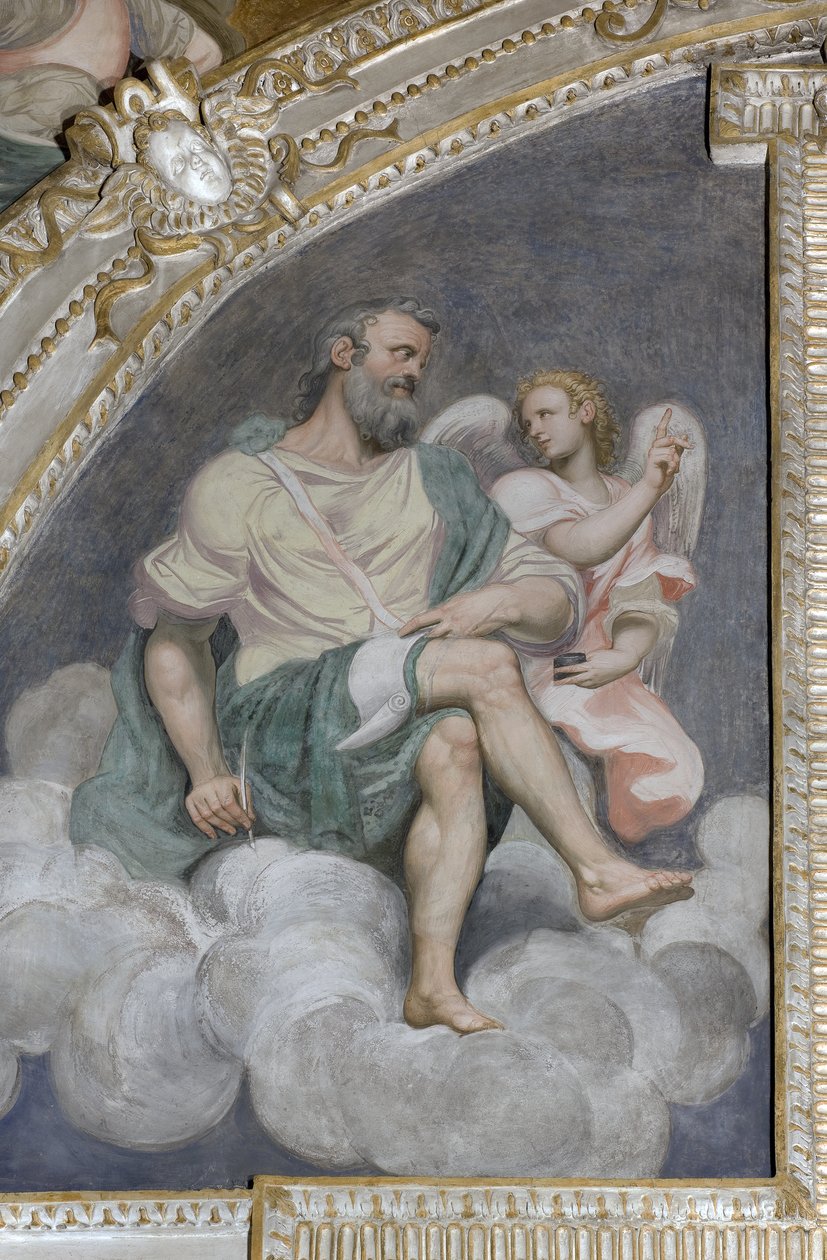Svatý Matěj a anděl, Luneta, presbytář, 1578-82 od Simone Veneziano Peterzano