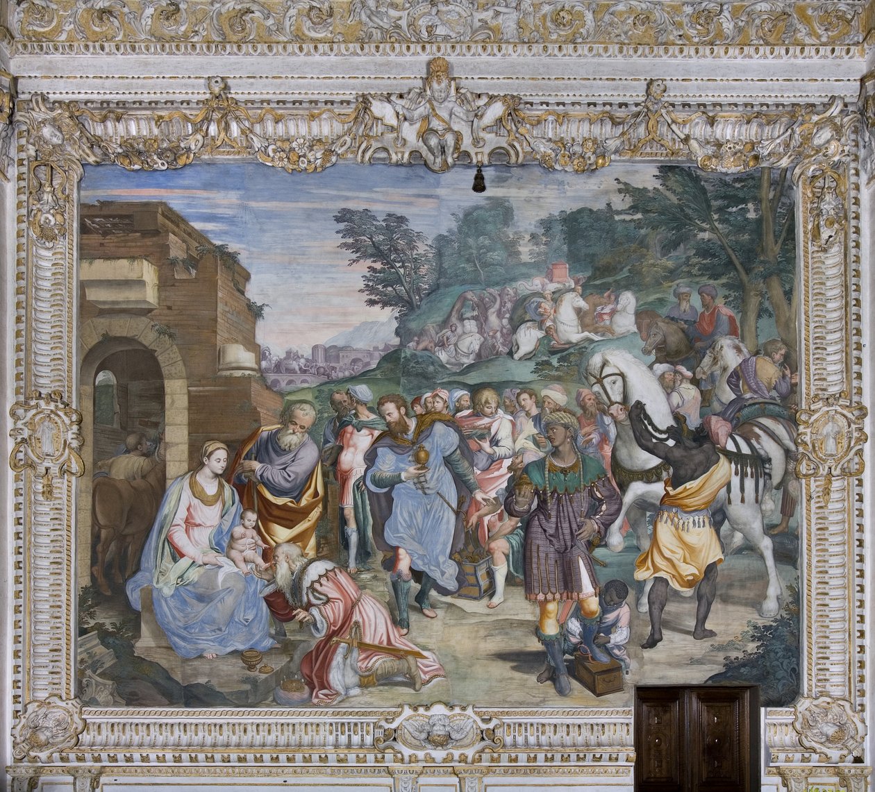 Klanění tří králů, Presbitery, 1578-82 od Simone Veneziano Peterzano