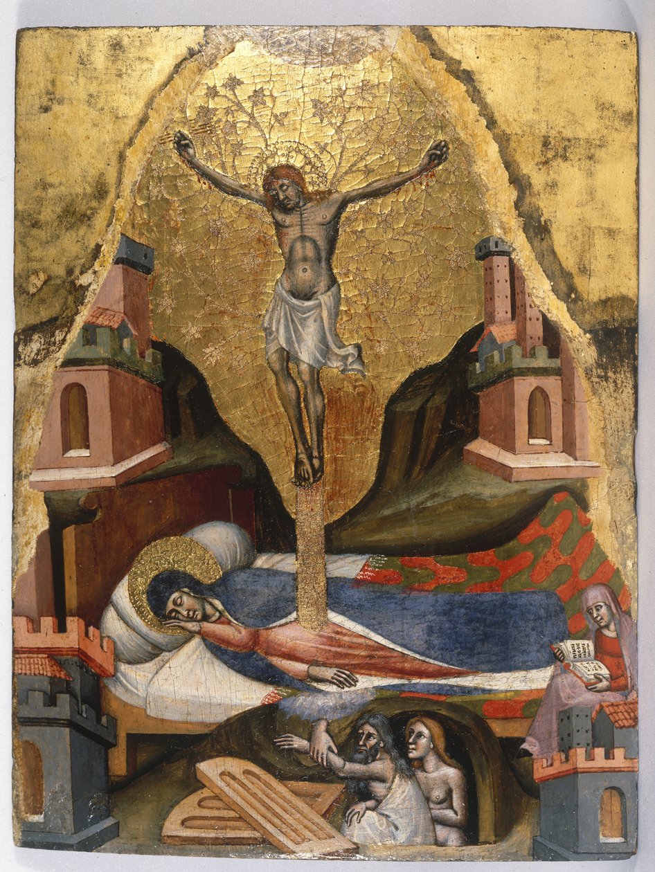 The Dream of the Virgin, cca 1365–80 (vaječná tempera a zlacení na desce z měkkého dřeva) od Simone dei Crocifissi