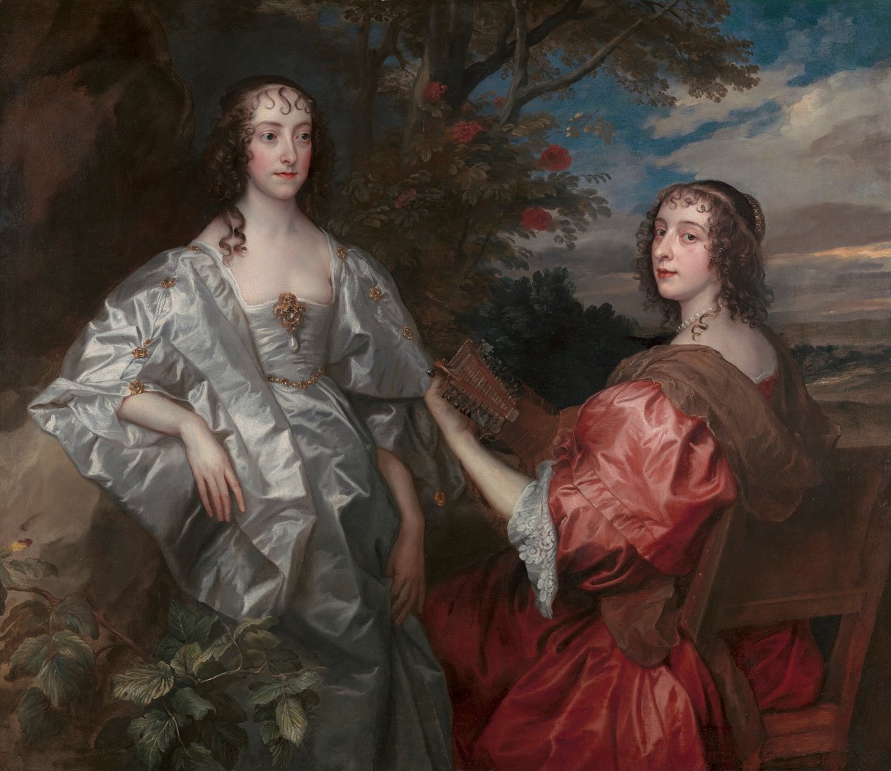 Katherine, hraběnka z Chesterfieldu, a Lucy, hraběnka z Huntingdonu od Sir Anthony Van Dyck, and studio