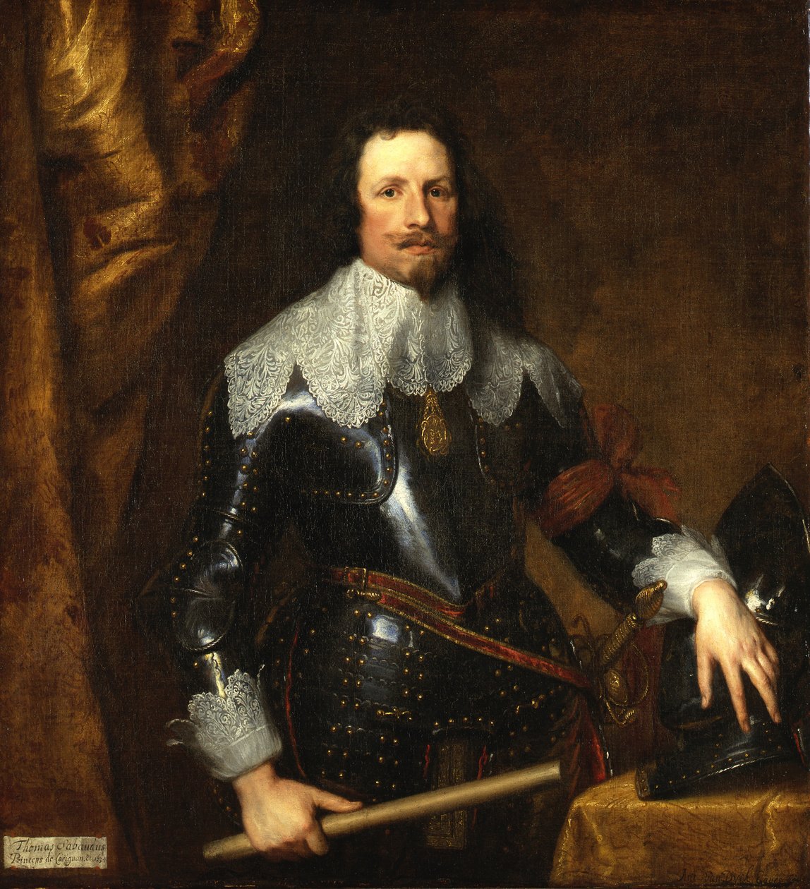 Portrét Thomase Františka Savojského, prince z Carignana 1596-1656. od Sir Anthony van Dyck