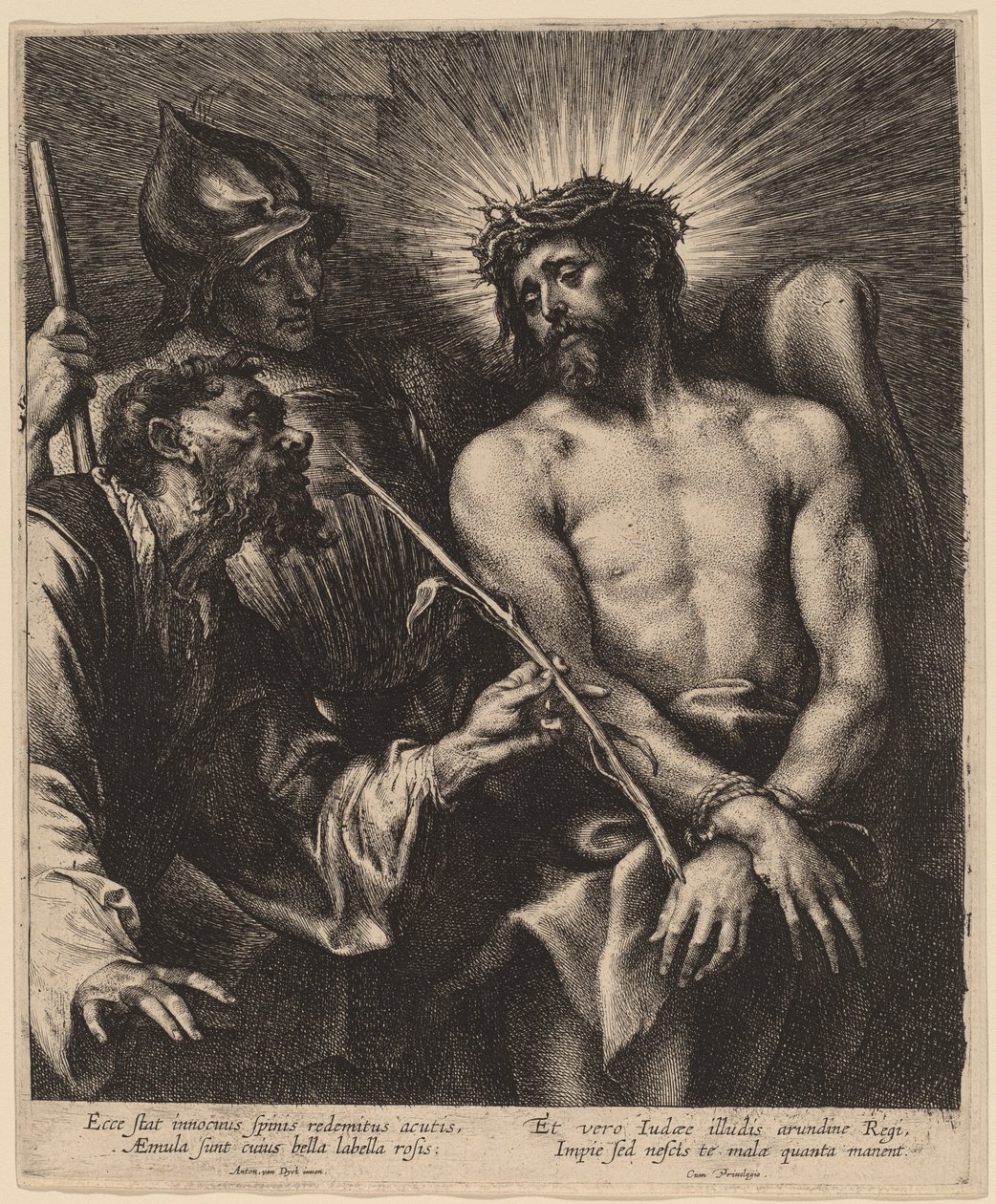 Kristus korunovaný trním od Sir Anthony van Dyck and Lucas Emil Vorsterman