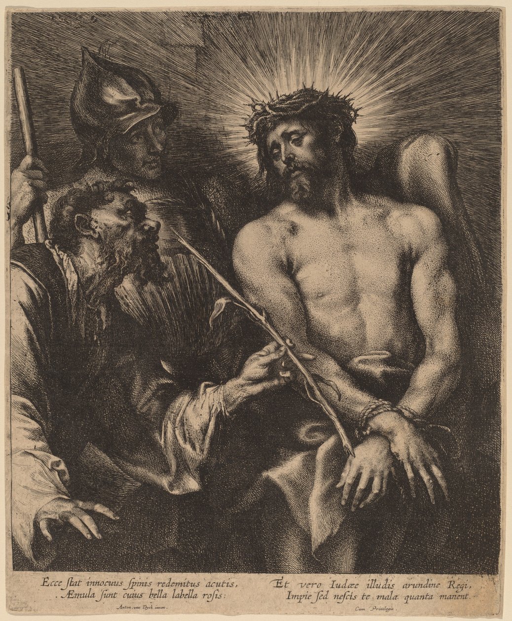 Kristus korunovaný trním od Sir Anthony van Dyck and Lucas Emil Vorsterman