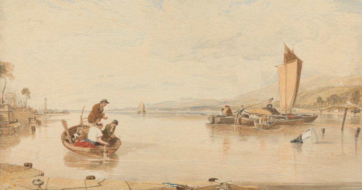 Dead Calm: Lodě z hradu Cowes od Sir Augustus Wall Callcott
