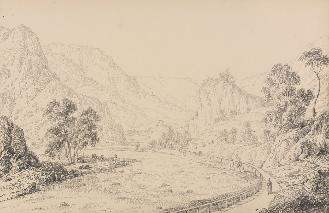 Album 30 zhlédnutí v Tyrolu a Itálii: Mezi Brixen a Klausen - Tyrol, 27. října 1840 od Sir Charles D