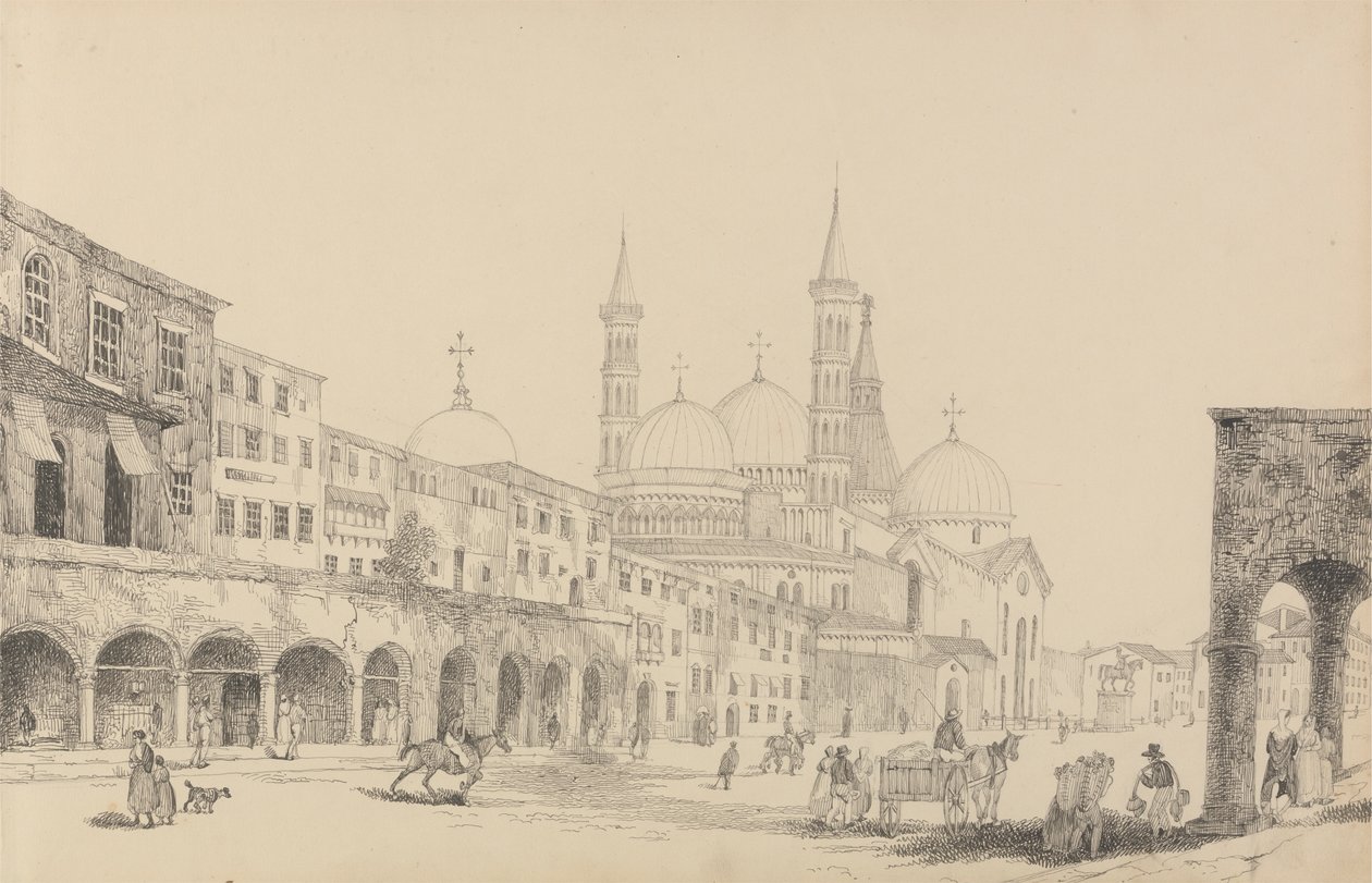 Album 30 pohledů v Tyrolsku a Itálii: Kostel svatého Antonia - Padova 3.r.listopadu 1840 od Sir Charles D