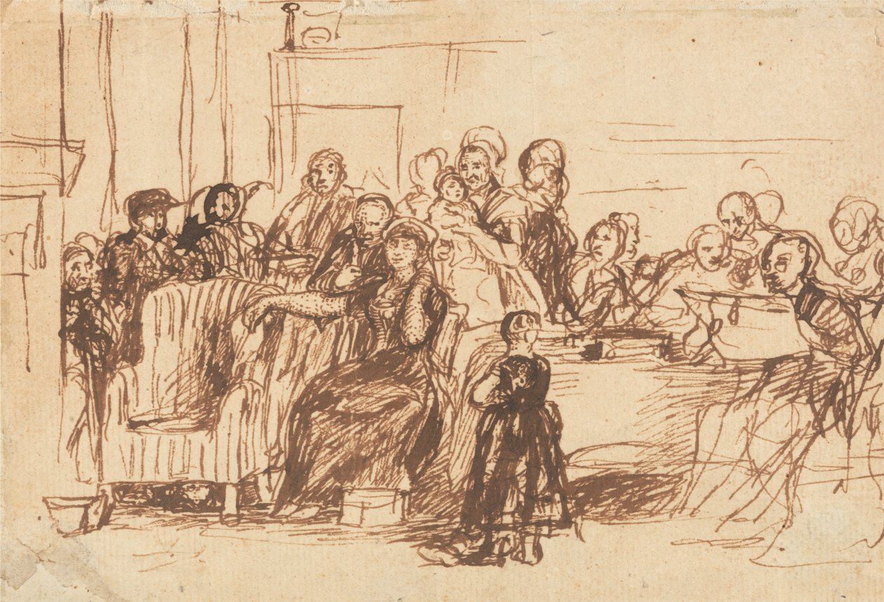 Náčrt pro "Čtení vůle" od Sir David Wilkie