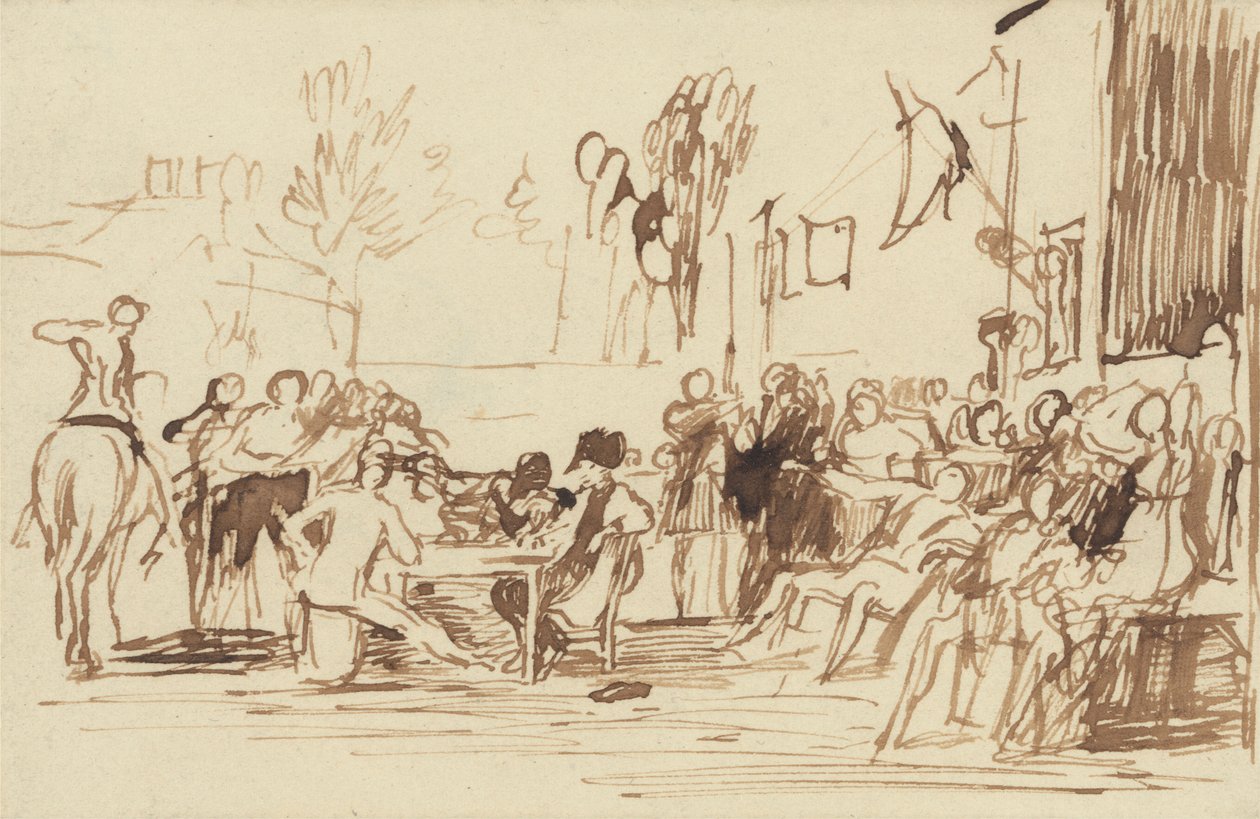 Důchodci z Chelsea čtou depeši Waterloo od Sir David Wilkie