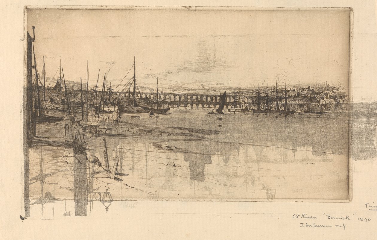Berwick; Vytištěno s Counterproof of Dundee od Sir David Young Cameron