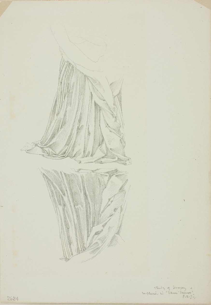 Zahalená postava a odraz, studie pro Mirror of Venus od Sir Edward Burne Jones