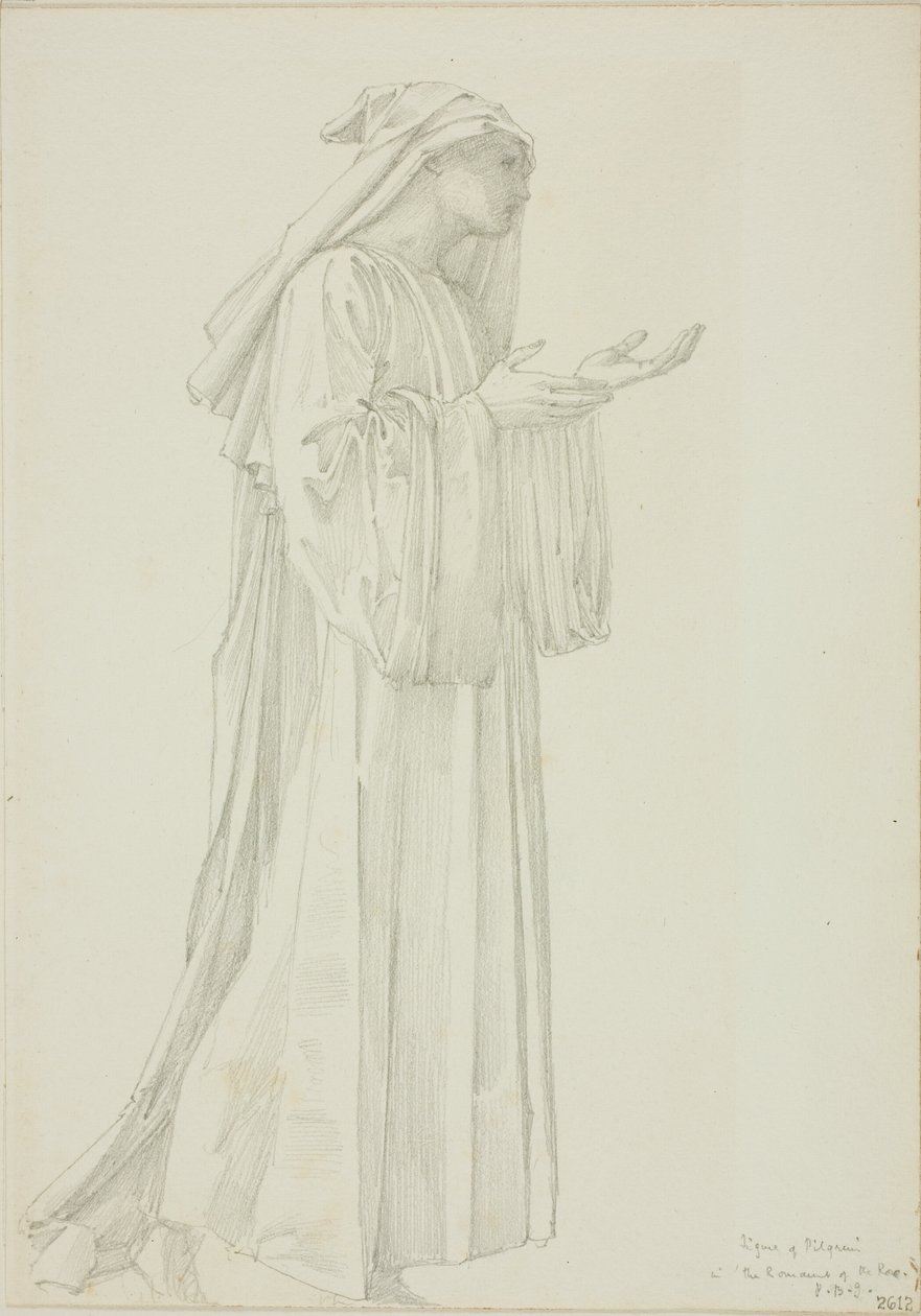 Postava poutníka v Romaunt of the Rose od Sir Edward Burne Jones