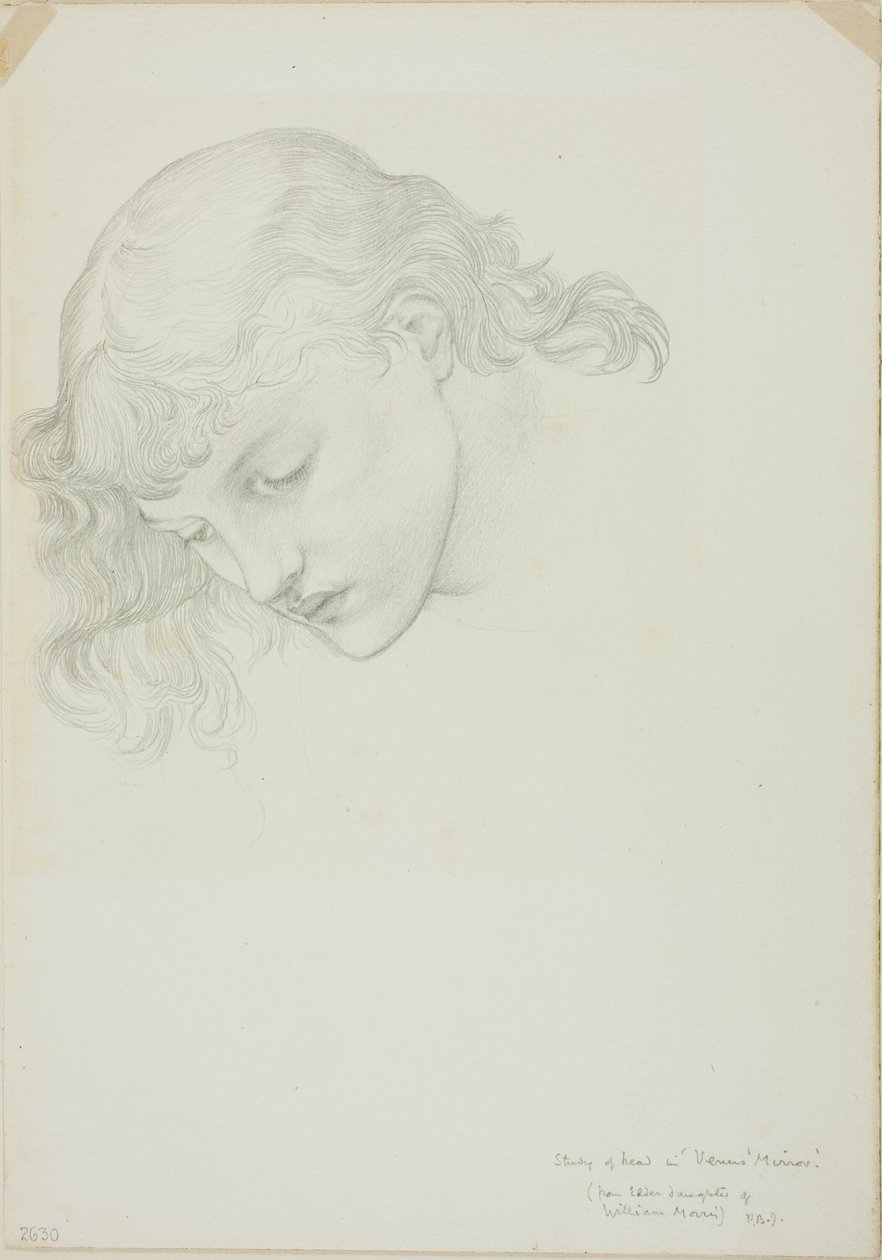 Vedoucí, studie pro Mirror of Venus od Sir Edward Burne Jones