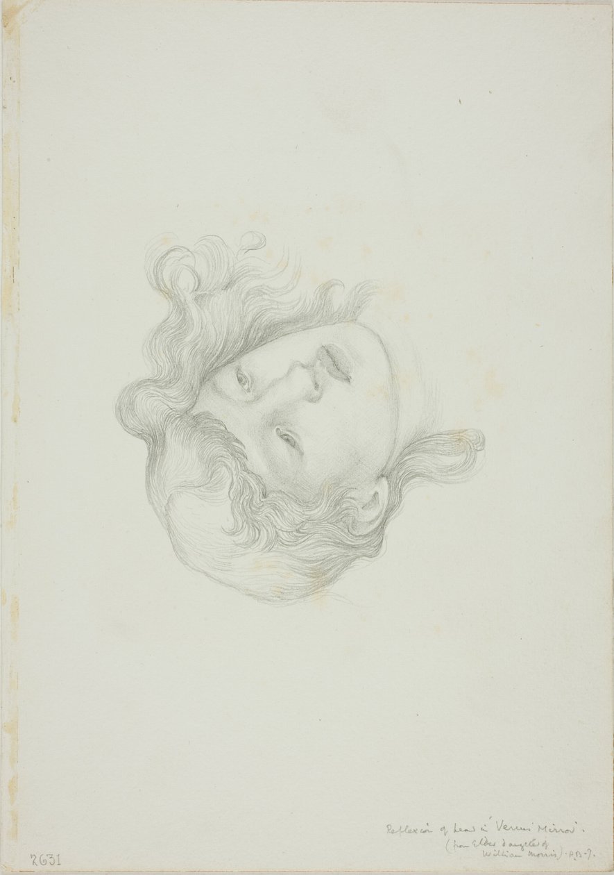 Odraz hlavy, studie pro Mirror of Venus od Sir Edward Burne Jones