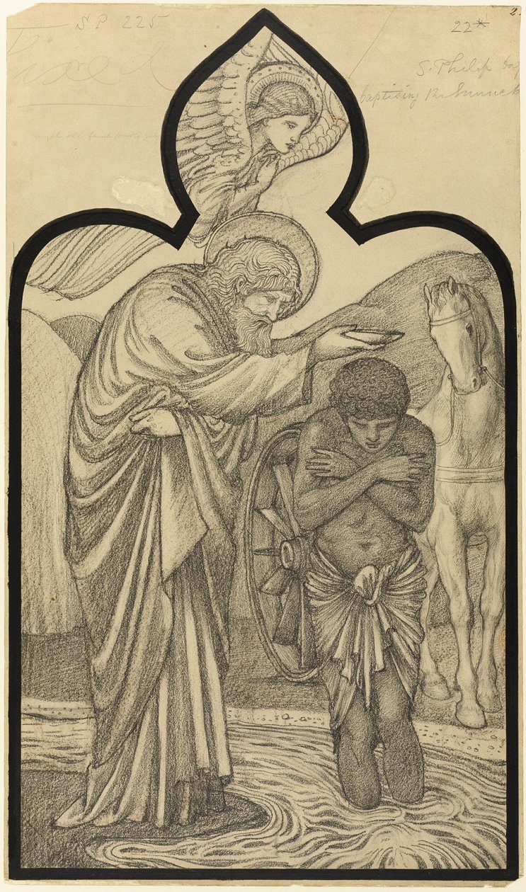 Svatý Filip křtí eunucha od Sir Edward Burne Jones