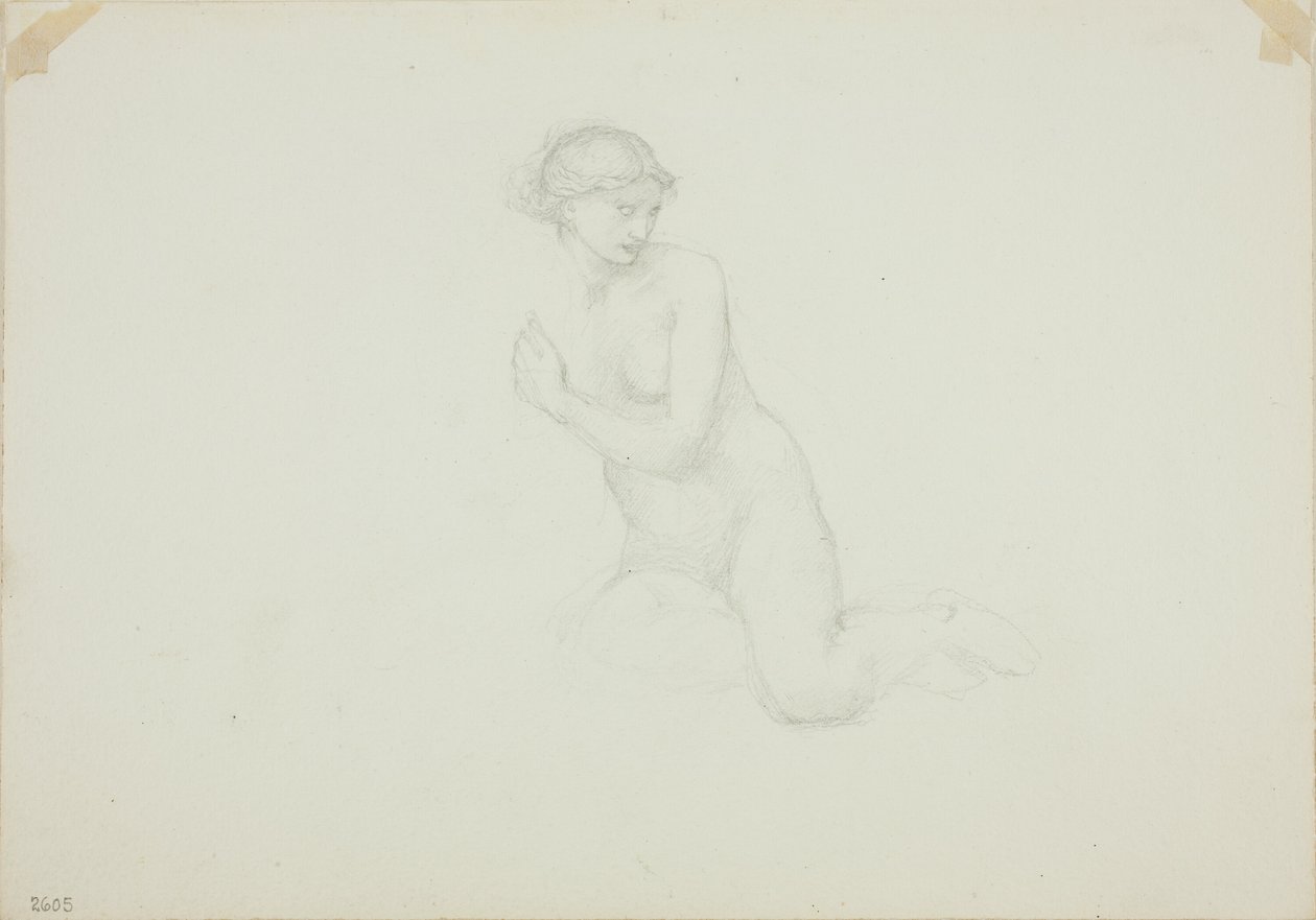 Sedící ženský akt od Sir Edward Burne Jones