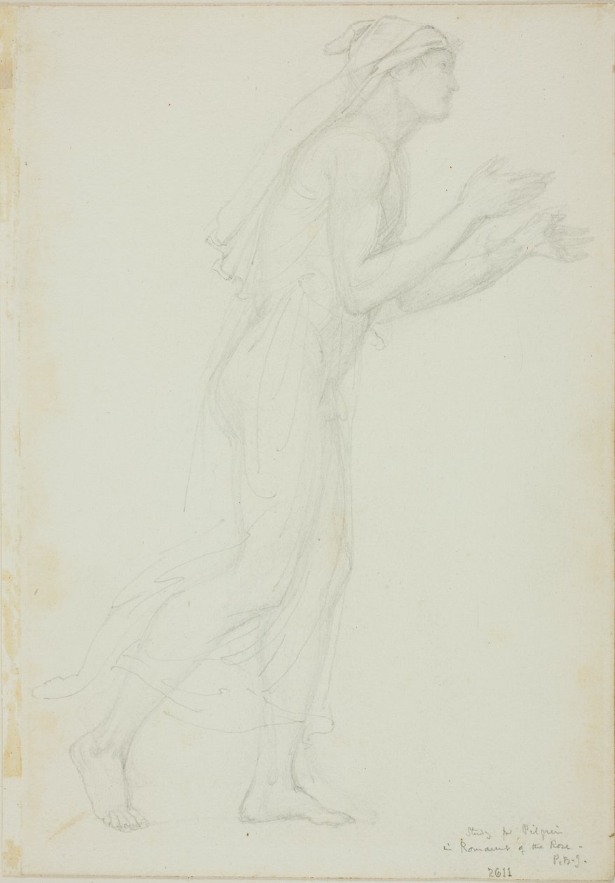 Studie pro Pilgrima v Romaunt of the Rose od Sir Edward Burne Jones