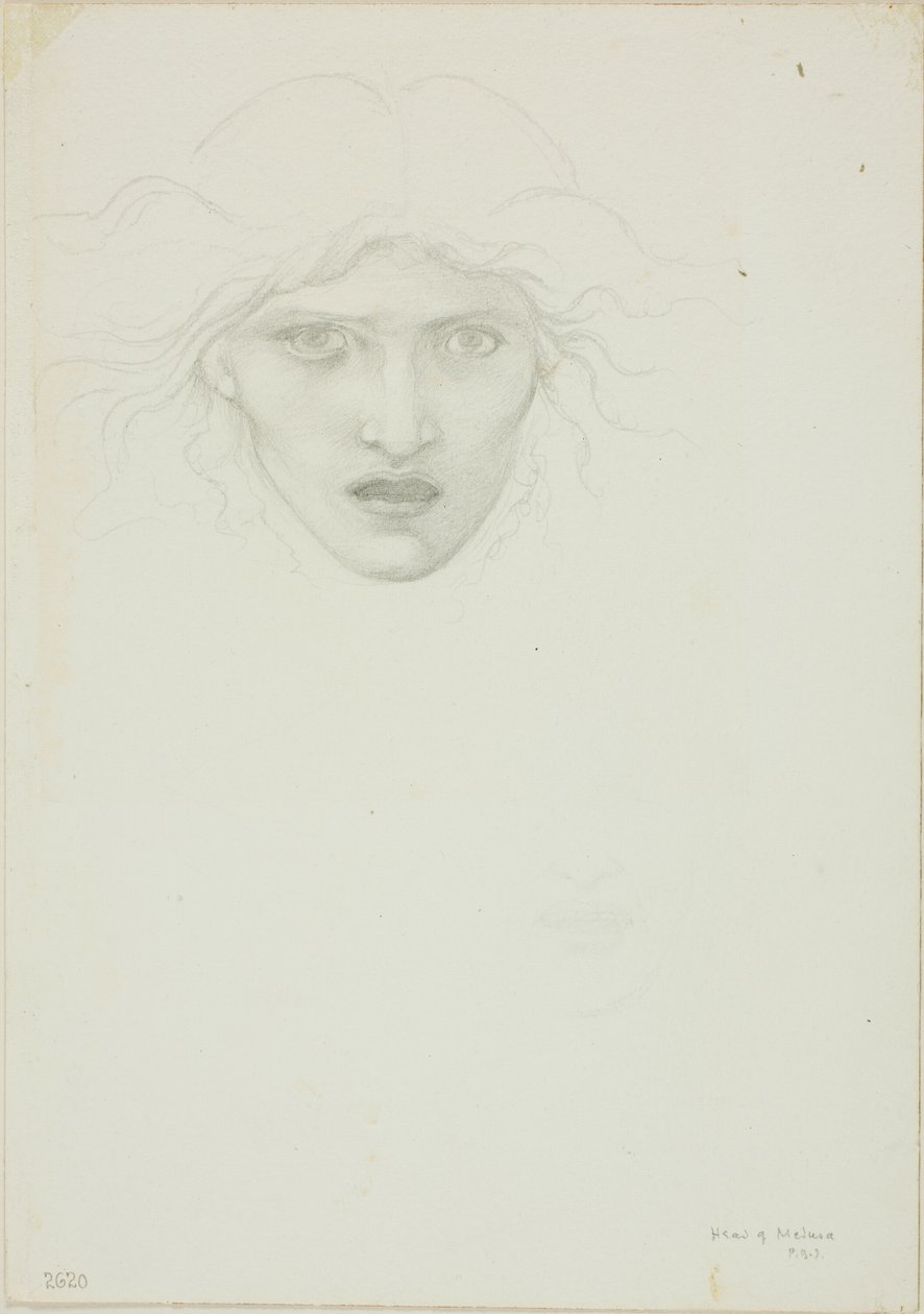 Studie pro Rondanini Medusa od Sir Edward Burne Jones