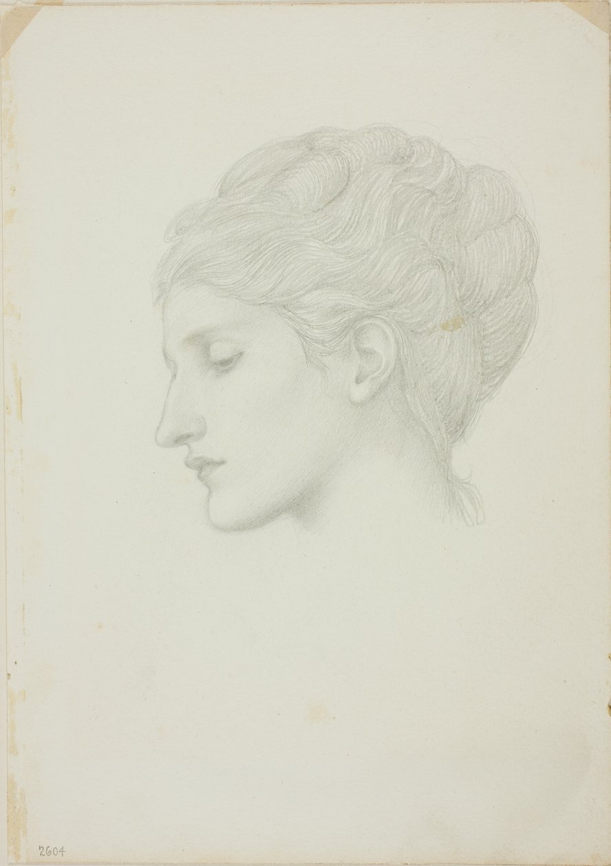 Hlava ženy z profilu vlevo od Sir Edward Burne Jones