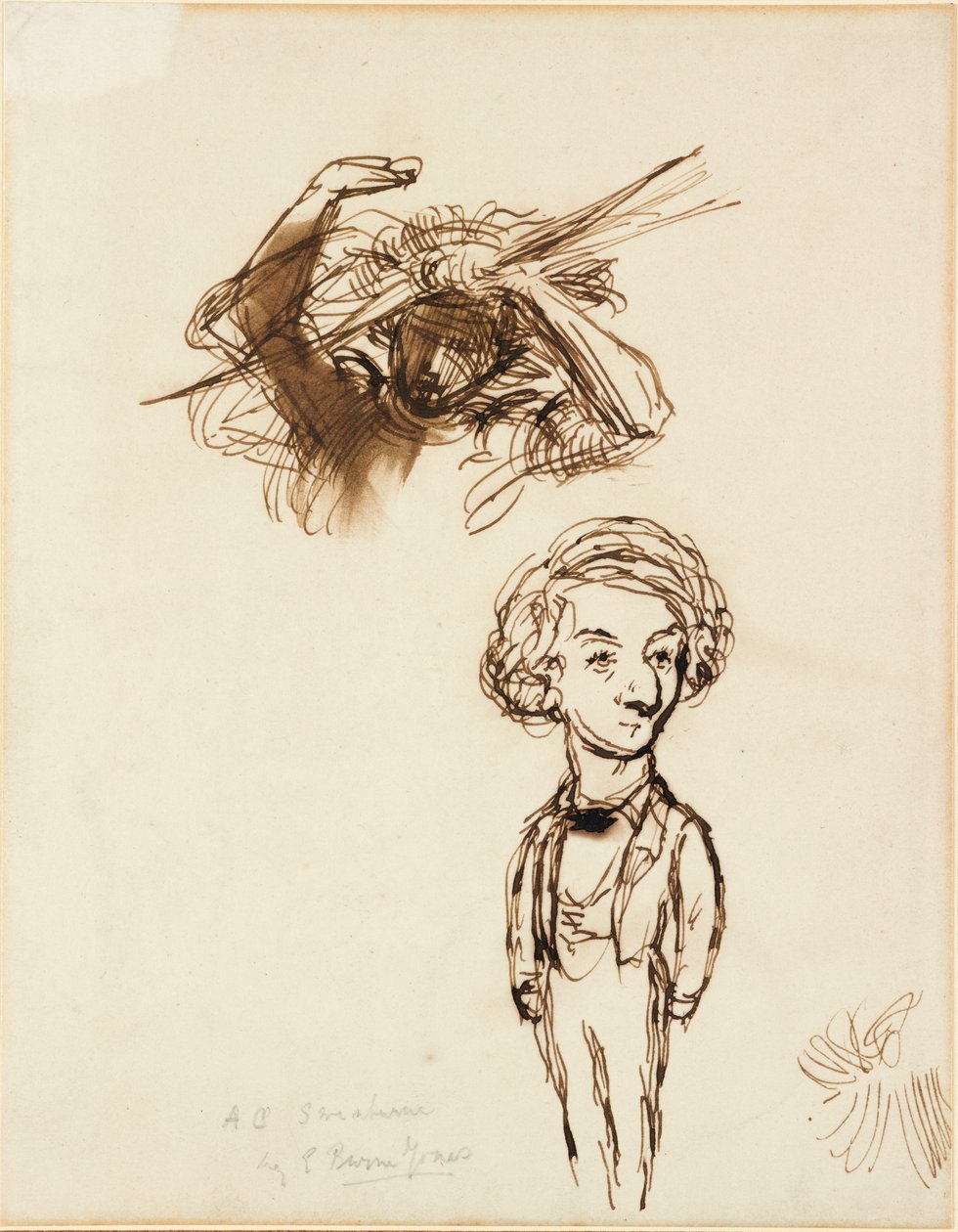 Karikatura Algernona Charles Swinburne, 1863 od Sir Edward Coley Burne Jones
