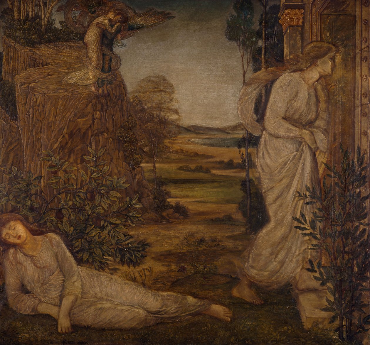 Cupid and Psyche - Palace Green Murals - Zephyrus Bearing Psyche to the Mountain, 1881. od Sir Edward Coley Burne Jones
