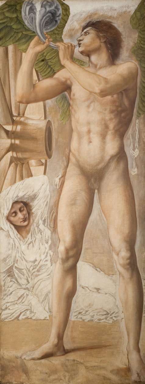 Trojský triptych - Studie slávy, která svrhla Fortune, 1875. od Sir Edward Coley Burne Jones