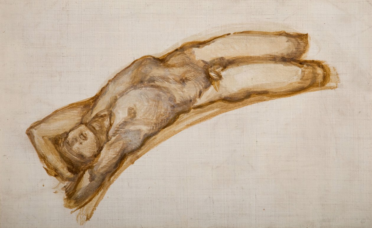 Kolo štěstí - Mužský akt - Studie aktu otroka, 1882. od Sir Edward Coley Burne Jones