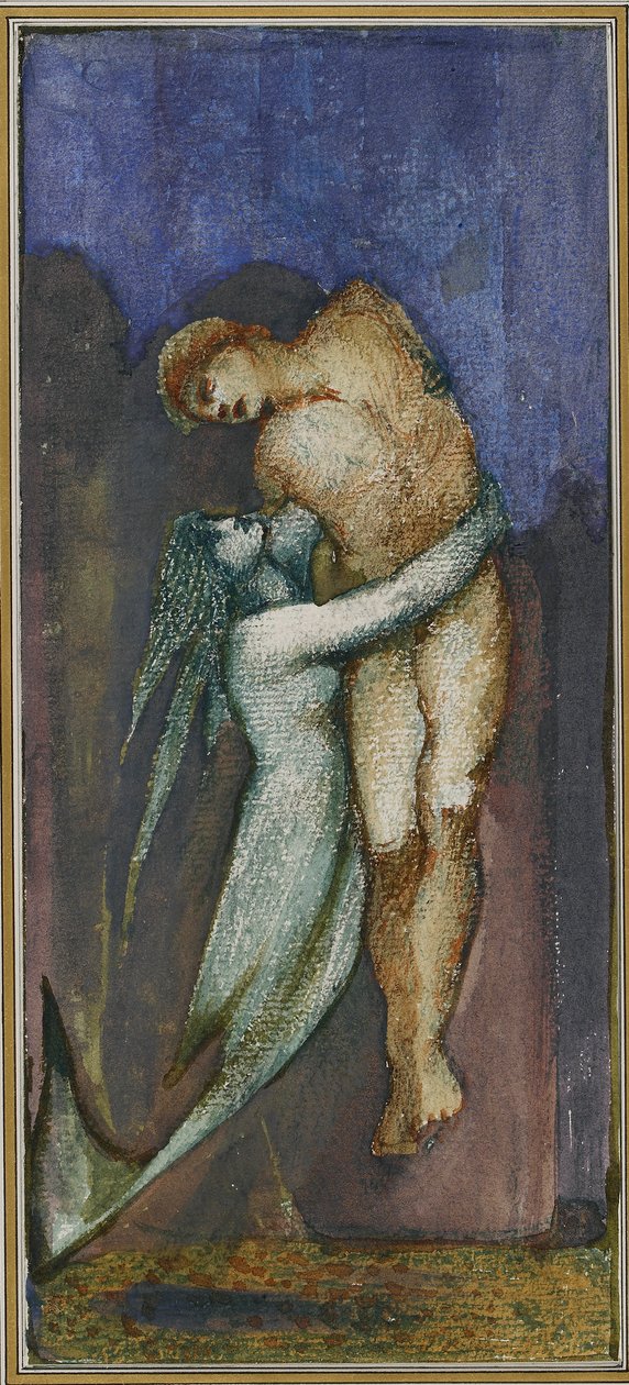 mořská panna a utopený námořník z alba čtyřiceti osmi kreseb, c1853-1898 od Sir Edward Coley Burne Jones